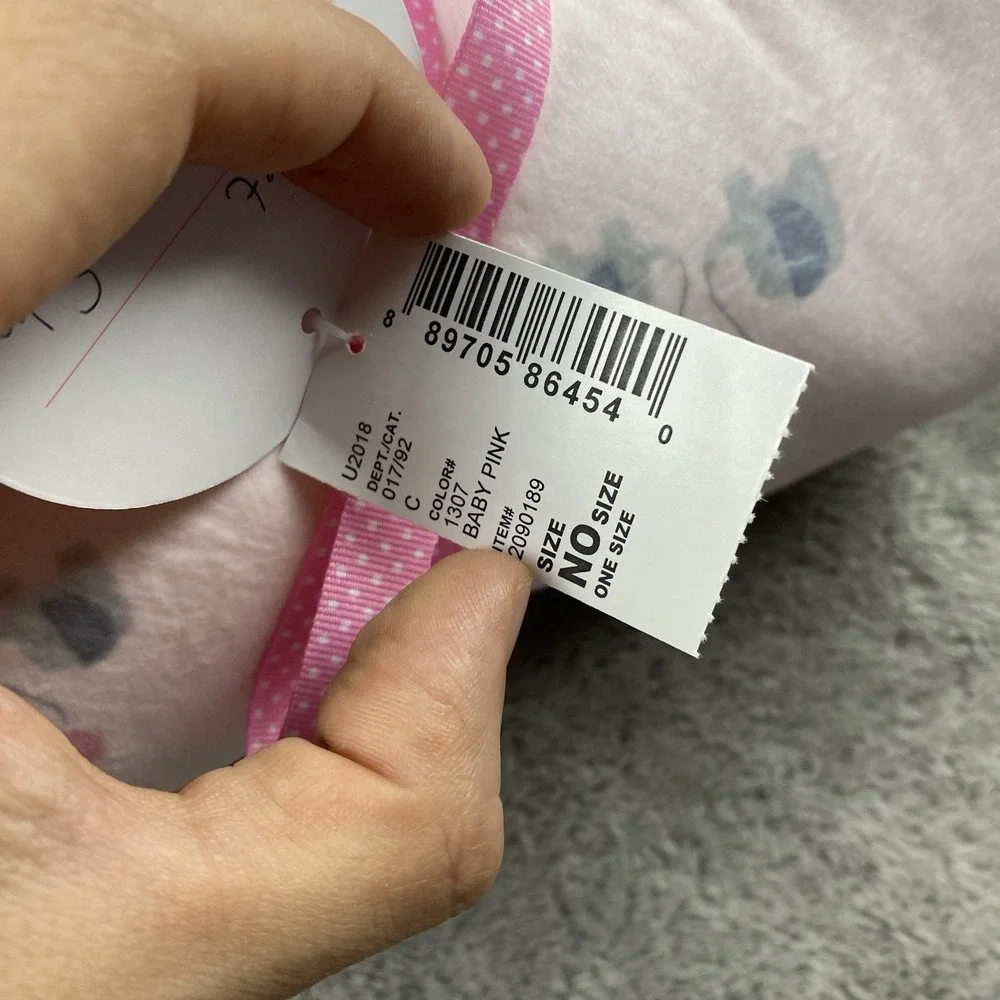 The Childrens Place‎ Baby Blanket Gray Pink Elephants Balloons Sherpa